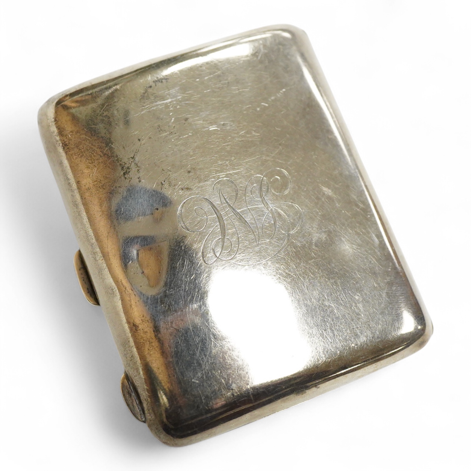 A George V silver cigarette case, William Neale Ltd, Birmingham, 1915, 85mm, 2.5oz.